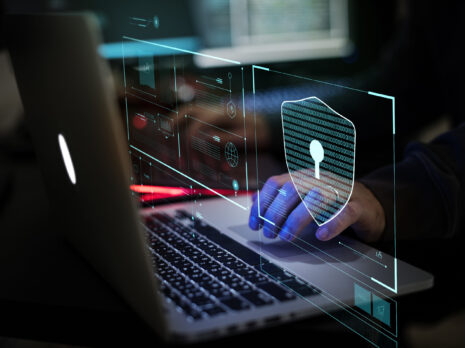 Hacker working on computer
