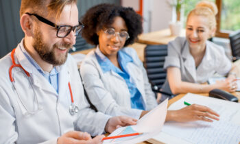 Group of medical students in the classroom